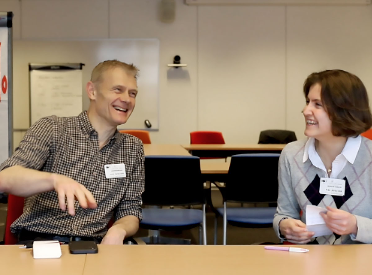 Matthew Pye working with a student
